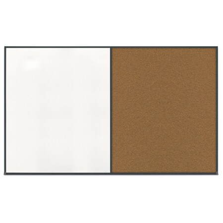 United Visual Products Double Door Radius Corkboard, 60"x36", Hea, UV7014RC-BLACK-FORBO UV7014RC-BLACK-FORBO